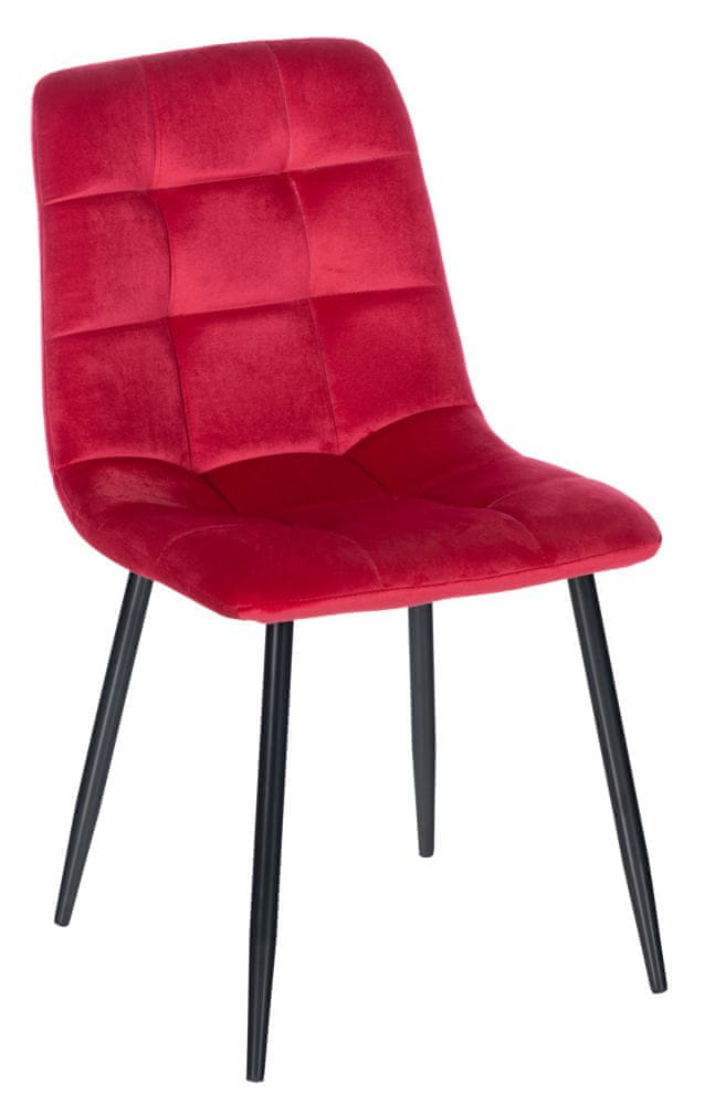 BHM Germany Jedálenská stolička Antibes, zamat, červená